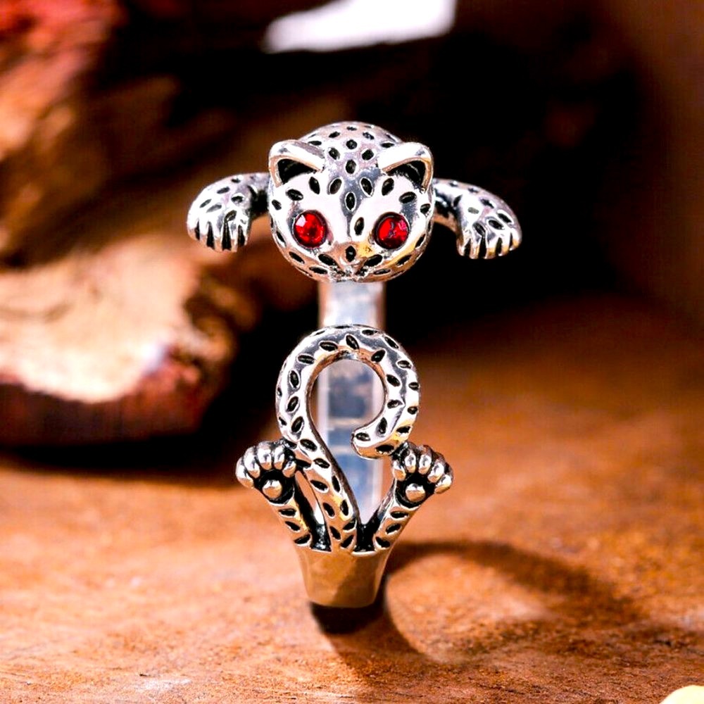 New 925 Silver Ruby Kitty Ring - Picture 2 of 4